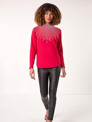 Roman Pink Moonburst Embellished Detail Jumper - Image 2 of 5