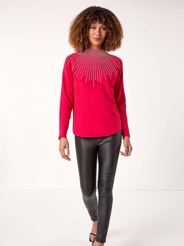 Roman Pink Moonburst Embellished Detail Jumper - Image 2 of 5