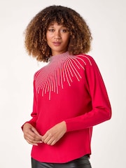 Roman Pink Moonburst Embellished Detail Jumper - Image 4 of 5
