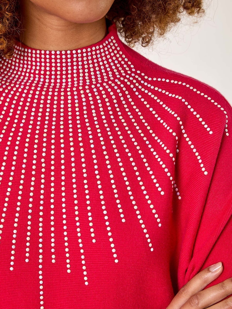Roman Pink Moonburst Embellished Detail Jumper - Image 5 of 5