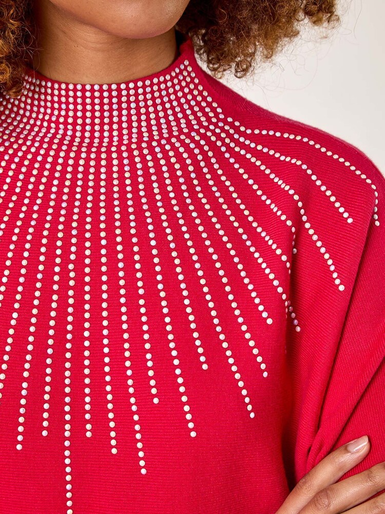 Roman Pink Moonburst Embellished Detail Jumper - Image 5 of 5 Roman Pink Moonburst Embellished Detail Jumper - Image 5 of 5