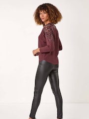 Roman Red Curve Contrast Embellished Knit Jumper - Image 3 of 5