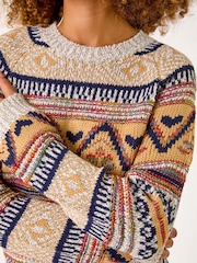 Roman Brown Jacquard Print Knit Jumper - Image 5 of 5