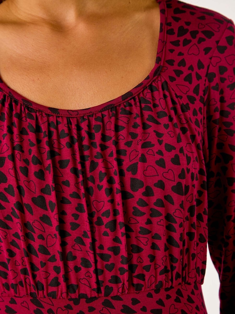 Roman Heart Print Frill Detail Midi Dress - Imagen 5 de 5 Roman Heart Print Frill Detail Midi Dress - Imagen 5 de 5