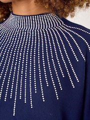 Roman Blue Moonburst Embellished Detail Jumper - Image 5 of 5