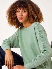 Roman Green Glimmer Embellished Jumper - Image 1 of 5