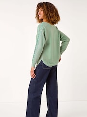 Roman Green Glimmer Embellished Jumper - Image 3 of 5