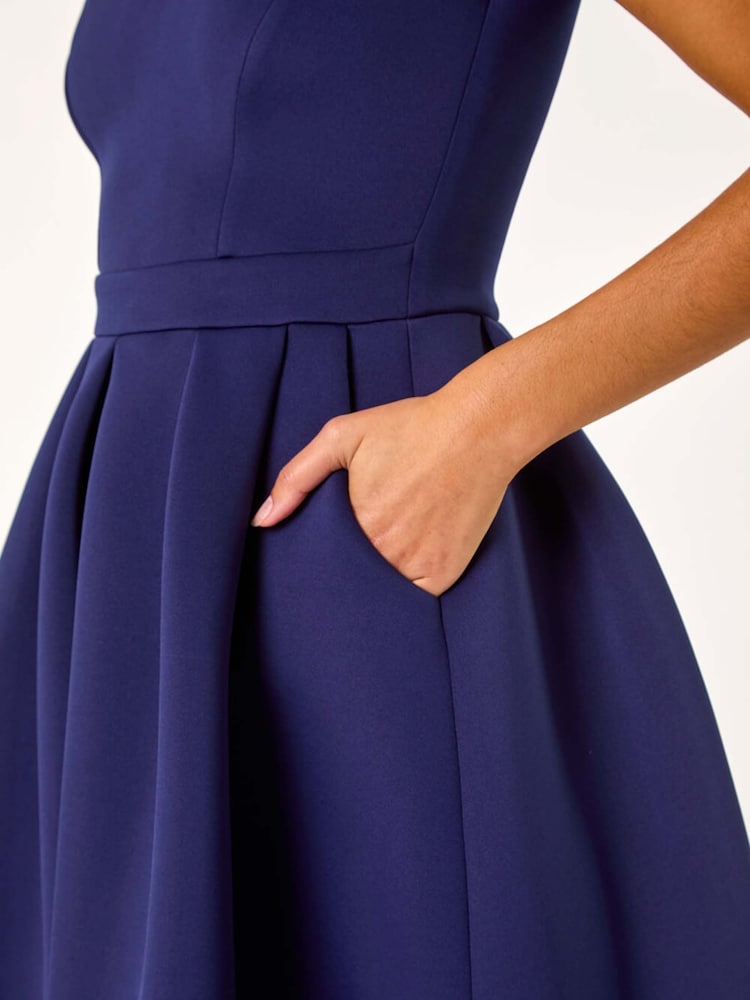 Azul - Vestido midi estilo skater en tejido scuba con escote corazón de Roman - Imagen 5 de 5 Azul - Vestido midi estilo skater en tejido scuba con escote corazón de Roman - Imagen 5 de 5