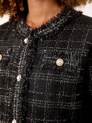 Roman Black Textured Button Cardigan - Image 5 of 5