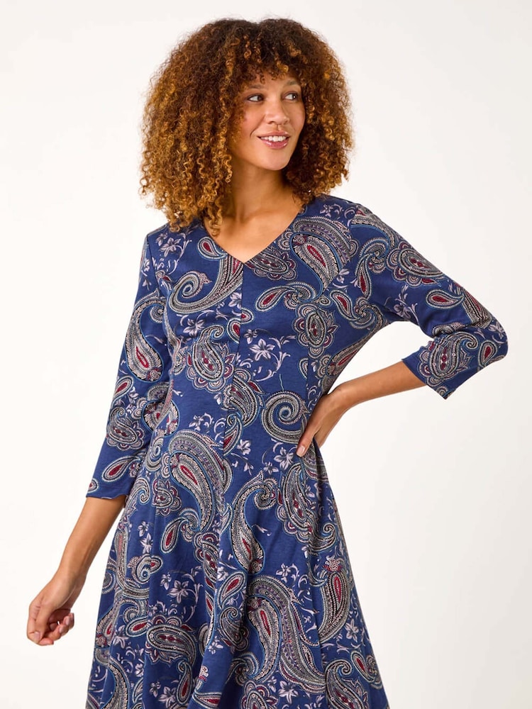 Roman Paisley Print Panel Dress - Imagen 2 de 5 Roman Paisley Print Panel Dress - Imagen 2 de 5