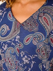Roman Blue Paisley Print Panel Dress - Image 5 of 5