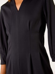 Roman Black Ponte Notch Neck Midi Dress - Image 5 of 5