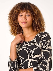 Roman Stretch Floral Print Swing Top - Image 4 of 5