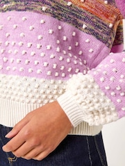 Roman Purple Textured Bobble Knit Crew Jumper - Image 5 of 5
