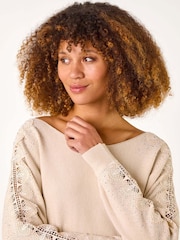 Roman Natural Glimmer Embellished Jumper - Image 3 of 5