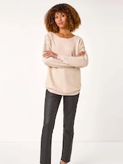 Roman Natural Glimmer Embellished Jumper - Image 5 of 5