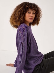 Roxa - Roman Sleeve Embellished Knit Jumper - Imagem 1 de 5