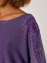 Roxa - Roman Sleeve Embellished Knit Jumper - Imagem 5 de 5