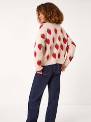 Roman White Fruit Pattern Knit Jumper - Image 3 of 5