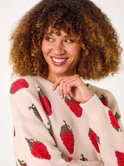 Roman White Fruit Pattern Knit Jumper - Image 4 of 5