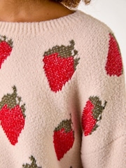 Roman White Fruit Pattern Knit Jumper - Image 5 of 5