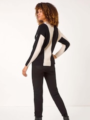 Roman Black Colourblock Soft Knit Jumper - Image 3 of 5