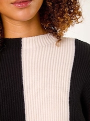 Roman Black Colourblock Soft Knit Jumper - Image 5 of 5