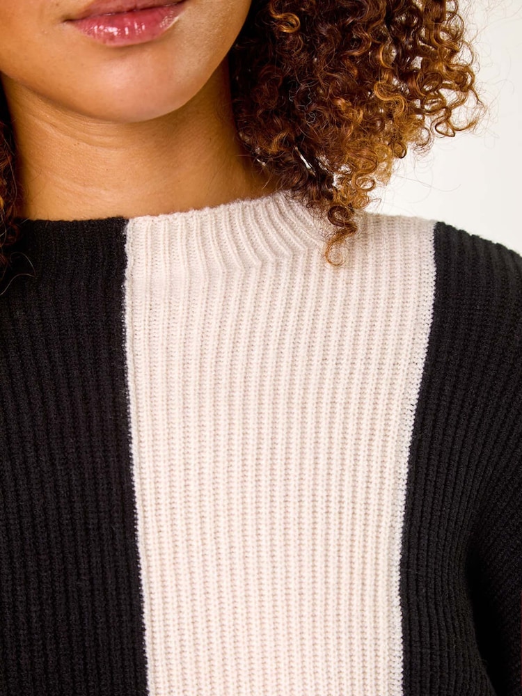 Roman Black Colourblock Soft Knit Jumper - Image 5 of 5