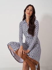 Crew Clothing Blue Emma Jersey Shirt Dress - Image 3 of 5