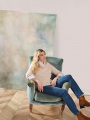 Crew Clothing Company Natural Harmony V-Neck Jumper - Image 2 of 7