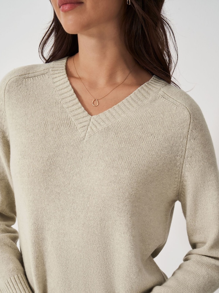 Crew Clothing Company Natural Harmony V-Neck Jumper - Image 4 of 7