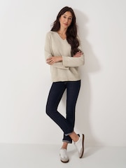 Crew Clothing Company Natural Harmony V-Neck Jumper - Image 5 of 7