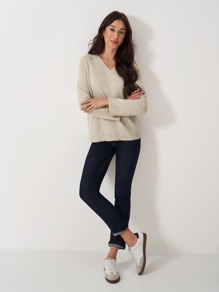 Crew Clothing Company Natural Harmony V-Neck Jumper - Image 5 of 7