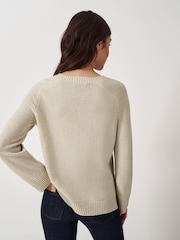 Crew Clothing Company Natural Harmony V-Neck Jumper - Image 6 of 7
