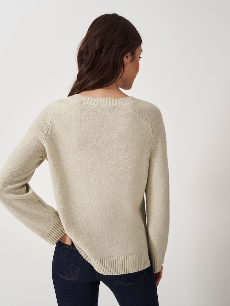 Crew Clothing Company Natural Harmony V-Neck Jumper - Image 6 of 7