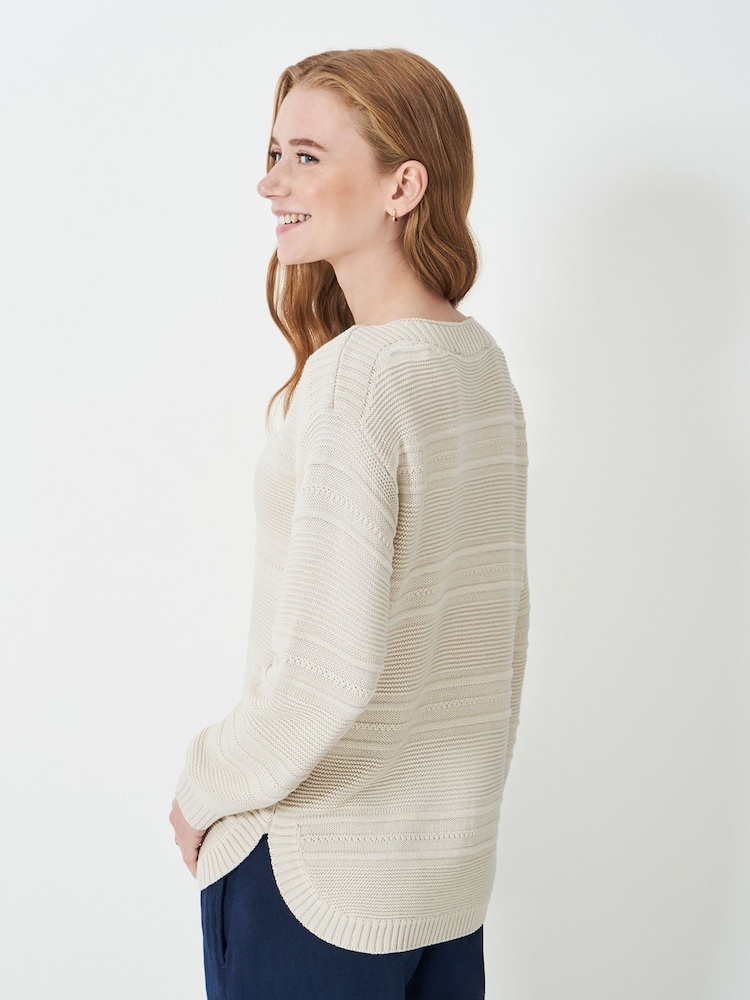 Crew Clothing Natural Crew Clothing Company Blue Tali Jumper - Image 2 of 5