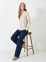 Crew Clothing Natural Crew Clothing Company Blue Tali Jumper - Image 3 of 5