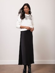 Mint Velvet White Embroidered 100% Cotton Sweatshirt - Image 2 of 7