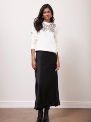 Mint Velvet White Embroidered 100% Cotton Sweatshirt - Image 5 of 7