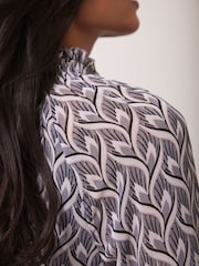 Mint Velvet Grey Geo Print Mini Dress - Image 4 of 7