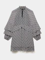 Mint Velvet Grey Geo Print Mini Dress - Image 6 of 7