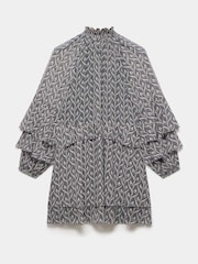 Mint Velvet Grey Geo Print Mini Dress - Image 7 of 7
