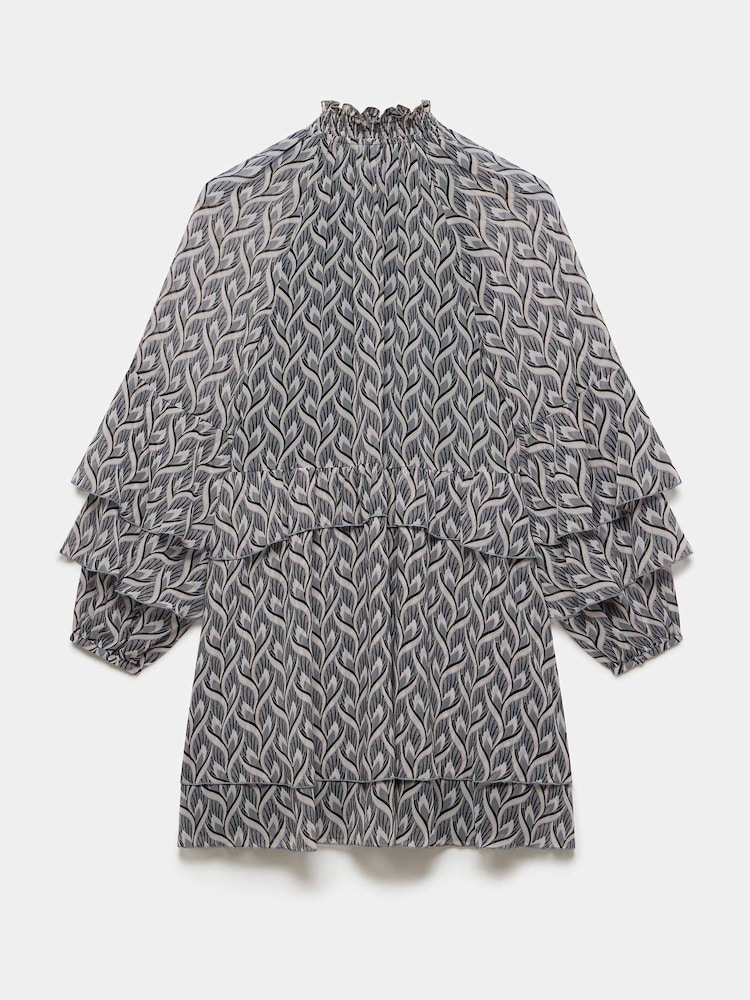 Mint Velvet Grey Geo Print Mini Dress - Image 7 of 7 Mint Velvet Grey Geo Print Mini Dress - Image 7 of 7