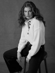 Mint Velvet Cream Button Detail Jumper - Image 4 of 7