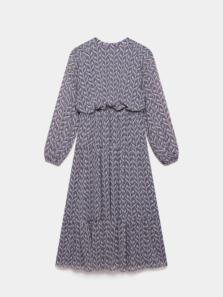 Mint Velvet Grey Geo Print Midi Dress - Image 1 of 7