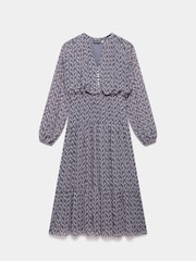 Mint Velvet Grey Geo Print Midi Dress - Image 2 of 7