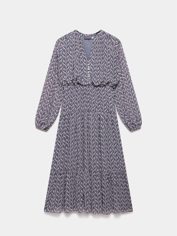 Mint Velvet Grey Geo Print Midi Dress - Image 2 of 7