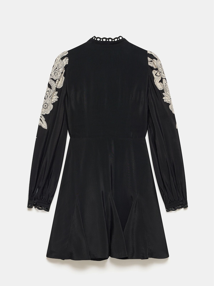 Mint Velvet Black Paisley Print Mini Dress - Image 2 of 7