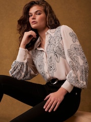 Mint Velvet Cream Western Print Shirt - Image 1 of 7