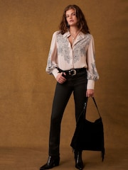 Mint Velvet Cream Western Print Shirt - Image 4 of 7